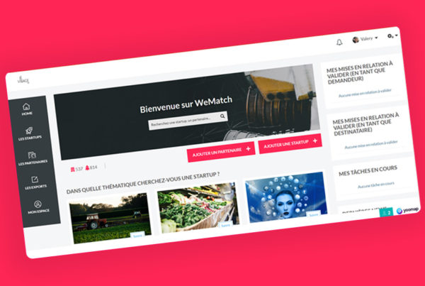 Capture d'écran plateforme We Match
